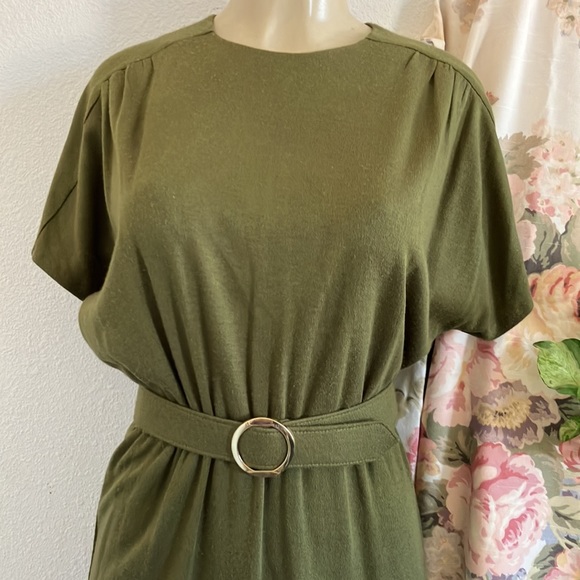 Vintage Dress Olive Green - Picture 1 of 14